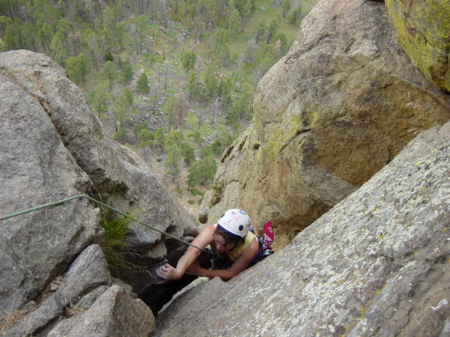 Jackie Climbing Flake Crack